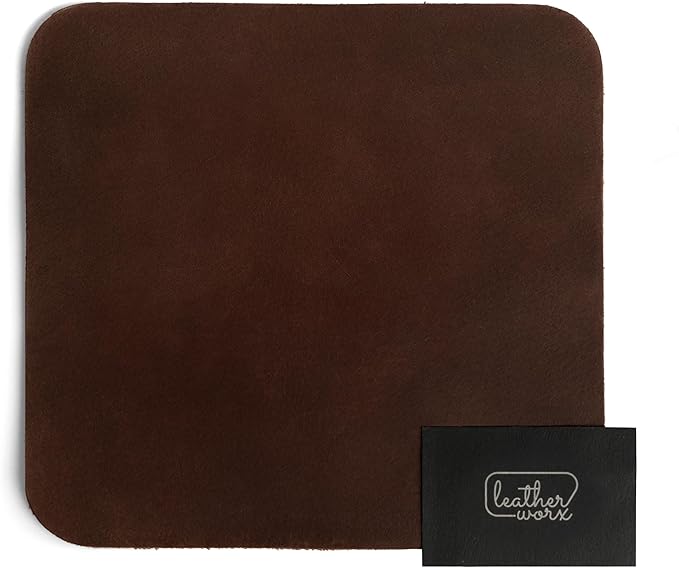 Ergonomic Mouse Pad Executive Work Desk &amp Office Essentials Tracking Accuracy Mouse Control Thick Full Grain Leather Handmade Bourbon Brown