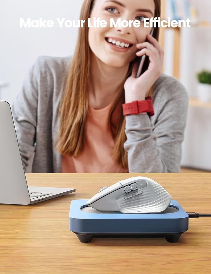 Undetectable Mouse jigglerMouse Mover Wiggler Shaker Device with Enlarged Turntable Adjustable IntervalLED Display Moves Randomlyfor Gift Keeps PC/Laptap Active to Improve Office Efficiency