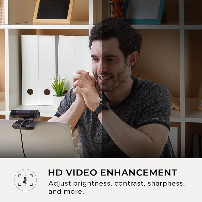 AVerMedia Live Streamer CAM 315 Webcam 1080p/60fps Recording Microphones Fixed Focus Wide Adjustable Field of View Works with Skype Zoom Teams - Black