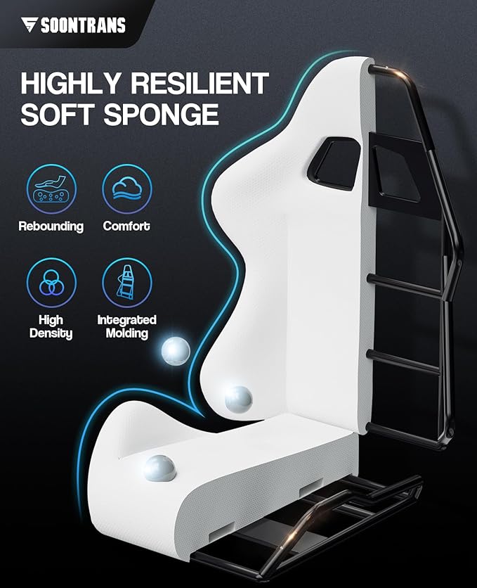 Soontrans Purple Gaming Chair with Footrest Ergonomic Gamer Chair Video Game Chairs with Adjustable Headrest Removable Lumbar Support Office Chair Game Chairs for Adults Teens(Purple)