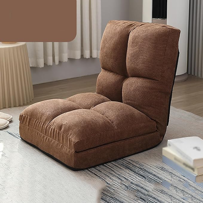 NaKeah Padded Floor Chair with 6 Adjustable Positions Foldable Floor Gaming Seat for Living Room Home Office and BalconyA