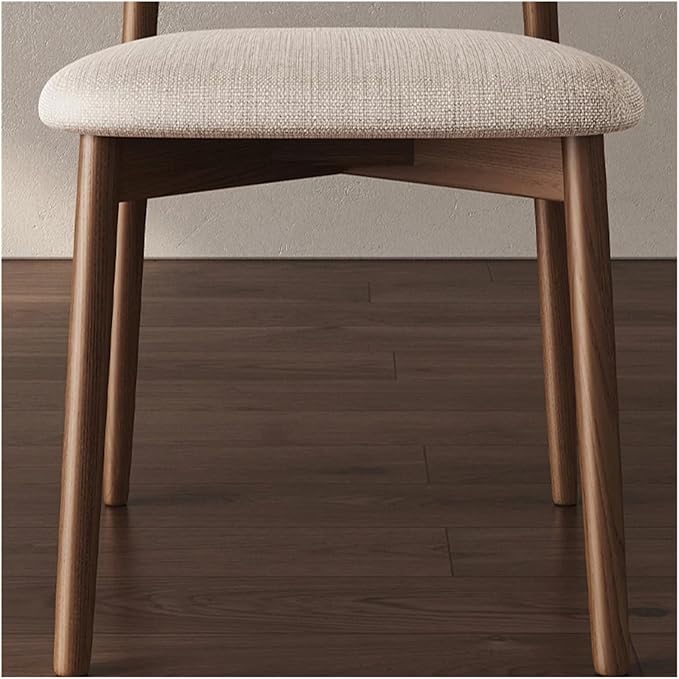 Adjustable Office Computer Chair with Armrest 1pcs Upholstered Dining Chairs Indoor Furniture with Curved Backrest Wooden Frame
