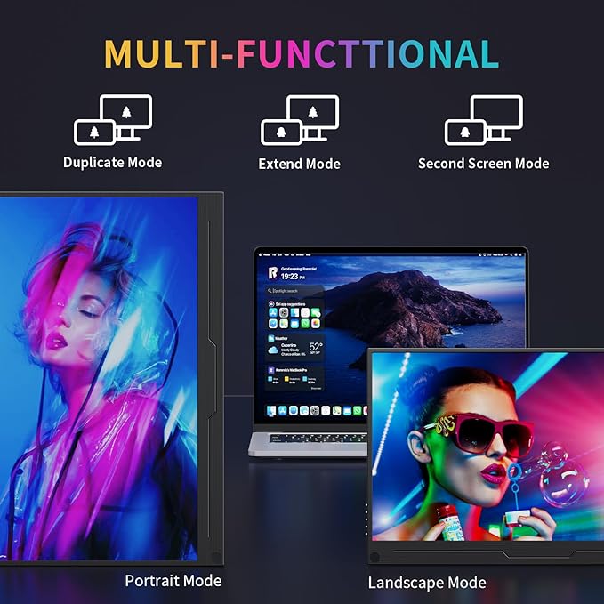 4K Portable Monitor 15.6 3840x2160 IPS Laptop Screen USB C HDMI Computer Gaming Display with Speakers &amp Smart Cover Travel Monitor for PC Phone PS5/4 Xbox Switch