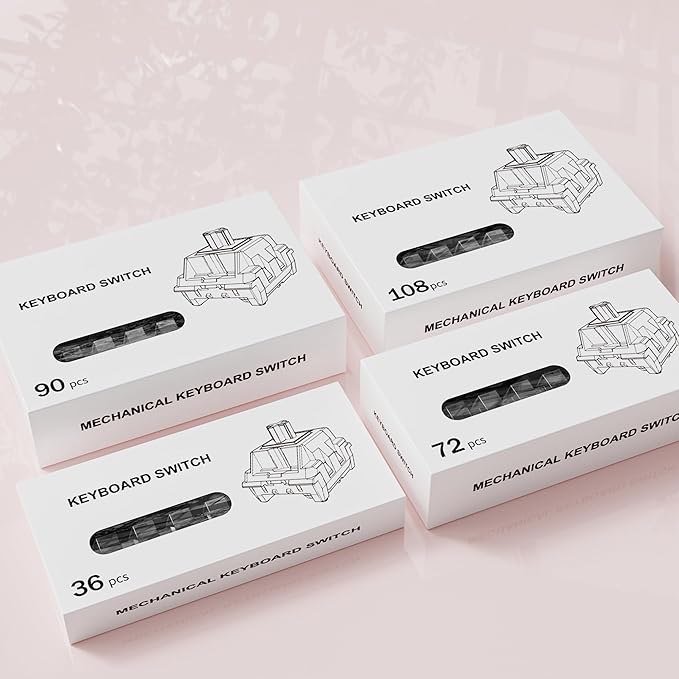 Burgundy Switch Mechanical Keyboard Replacement3 Pin Linear/Accurate Typing/Dustproof/RGB Transparent Gaming Keyboard Switches(90Pcs)
