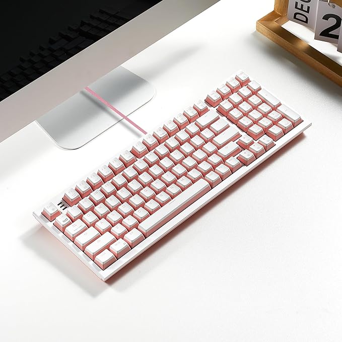 Hexgears X4 Wired Mechanical Keyboard with Number Pad USB-C Hot Swappable Custom Keyboard Pre-lubed Linear Switches White LED Backlit Computer Gaming Keyboards for PC/Tablet