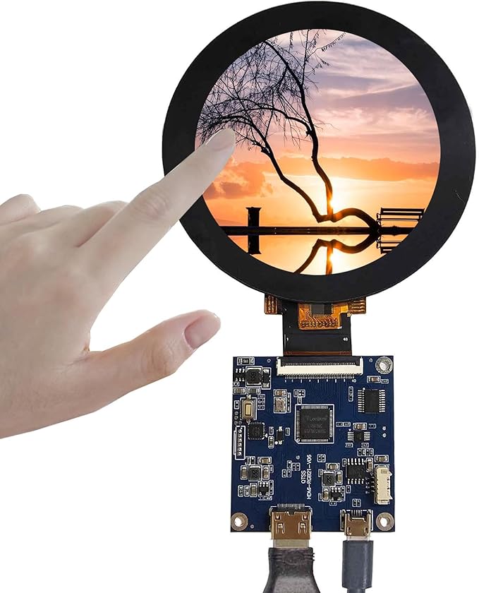 2.8 inch 480X480 IPS MIPI 330nit Circle LCD Touch Screen and 40 pins Controller Board