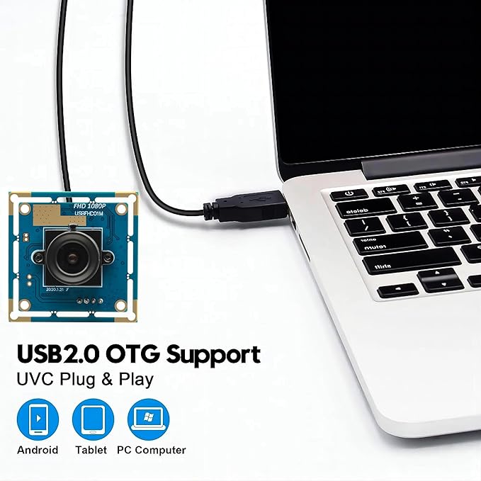 Magnolia USB Camera Module 1080P - 120fps High Speed Webcam with CMOS OV2710 Sensor Low Light Industrial Lightburn Camera Board Plug&ampPlay for 3D Printer Robot Machine Vision