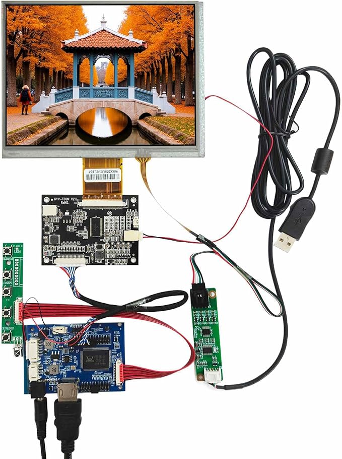 7 800x600 CLAA070MA0ACW Resistive Touch LCD Display with H/D Audio Controller Board