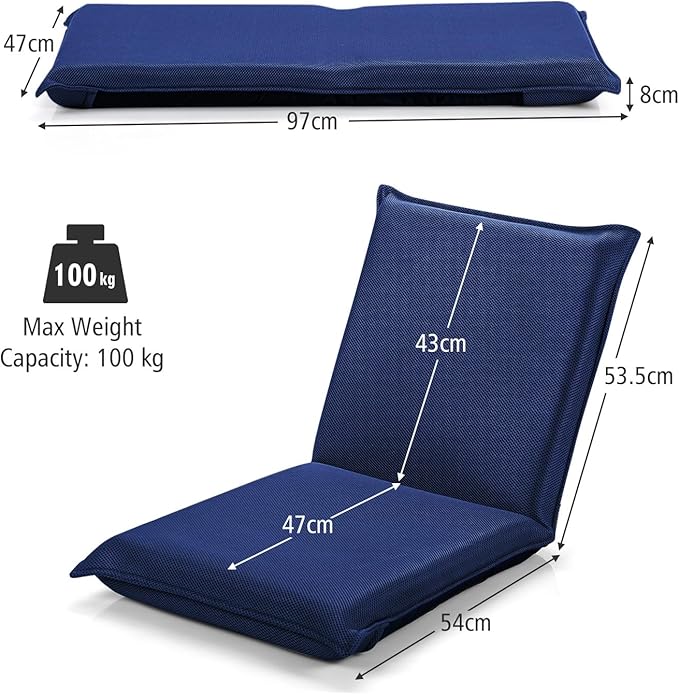 S AFSTAR Adjustable Floor Chair Set of 2 Cushioned Lounger Recliner with 6-Position Comfortable Back Support &amp Thick Padded Lazy Sofa Floor Gaming Chair Floor Seat for Gaming Reading Meditation