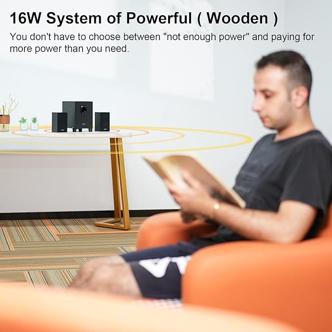 OR O R O W OROW S211 New USB-Powered 2.1 Multimedia Speakers System with Subwoofer16W Computer SpeakersStrong Bass3.5mm Audio InputsGreat for PC/PS4/TV (Wooden)