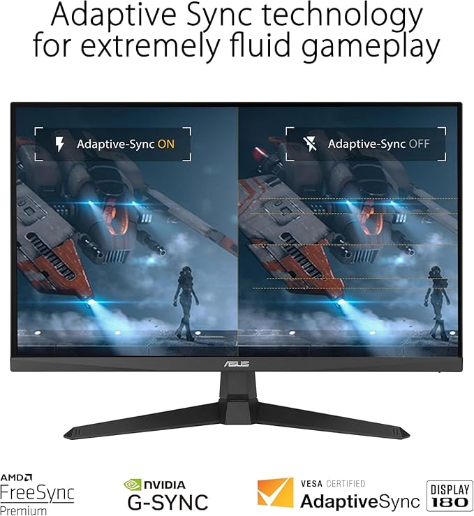 ASUS TUF Gaming 27 FHD Monitor 180Hz 1ms Fast IPS Extreme Low Motion Blur Sync FreeSync Premium G-SYNC Compatible Variable Overdrive DisplayPort &amp 2 x HDMI Tilt Adjustment VESA Black