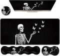 Ergonomic Keyboard Wrist Rest &amp Mouse Pad Wrist Rest SetXL Gaming Desk Mat 31.5x 11.8Non-Slip BaseMemory FoamEasy Typing Pain Relief for Office &amp HomeSkeleton Butterflies