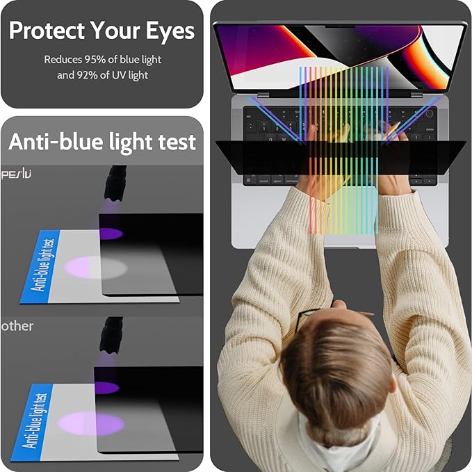 Magnetic Privacy Screen for MacBook Pro 14 Inch (2021-2026 M1 M2 M3 M4 M5) Removable Matte Blue Light Glare Filter for Mac Pro 14.2 Laptop Computer