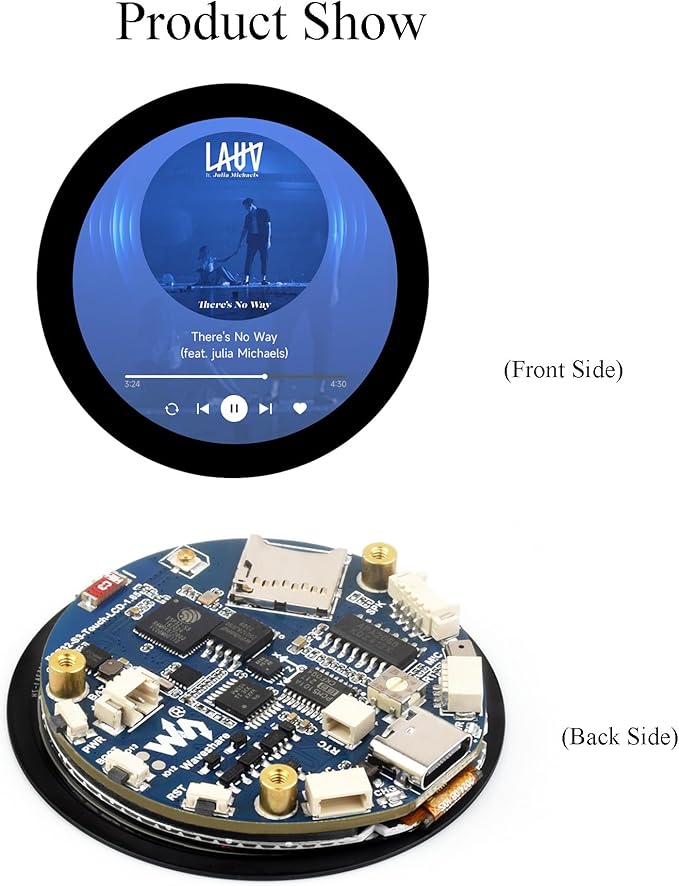ESP32-S3 1.85inch Touch Display Development Board 360×360 IPS LCD Dual-Core Processor Up to 240MHz Audio Codec Support Offline Speech Recognition and AI Speech Interaction with 8Ω 2W Speaker