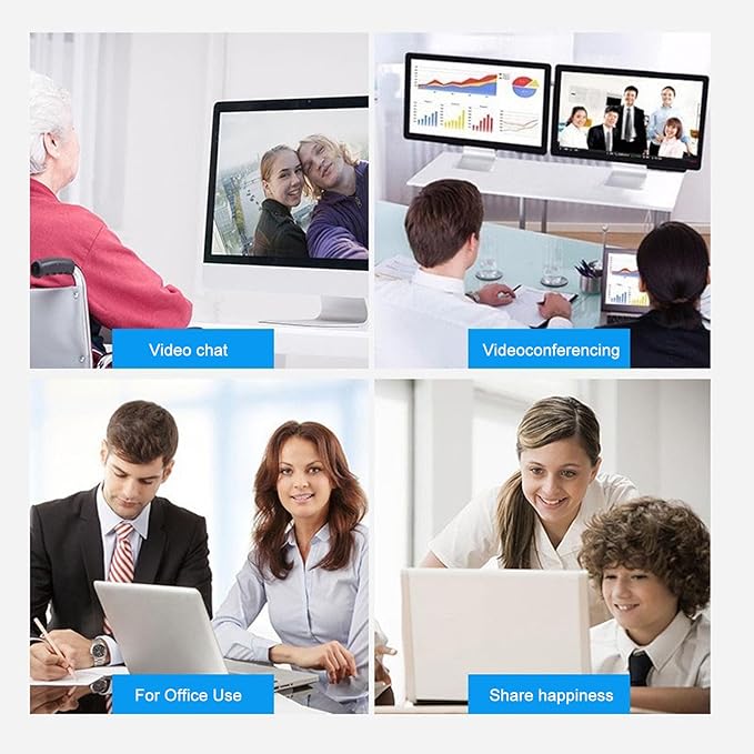 USB Web Camera Adjustable Focusing 640 x 480 Pixels Computer Camera 360 Degree Rotation Webcam for Meetings Streaming Desktop Laptop PC