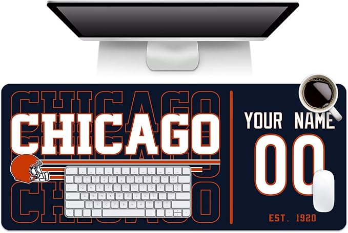 ANTKING Chicago Mouse Pad Custom Name and Number Desk Pad for Men Women Youth Gifts