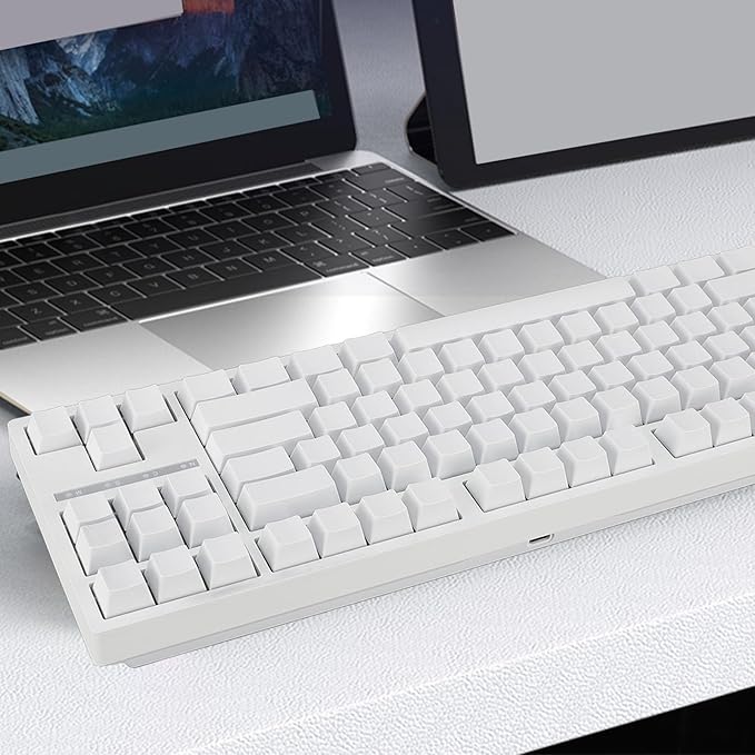 Vikye Mechanical Gaming Keyboard 3 - Modes 87 Keys Hot Swappable Keyboard with RGB Backlight for Laptop PC BT / 2.4GHz / USB - C