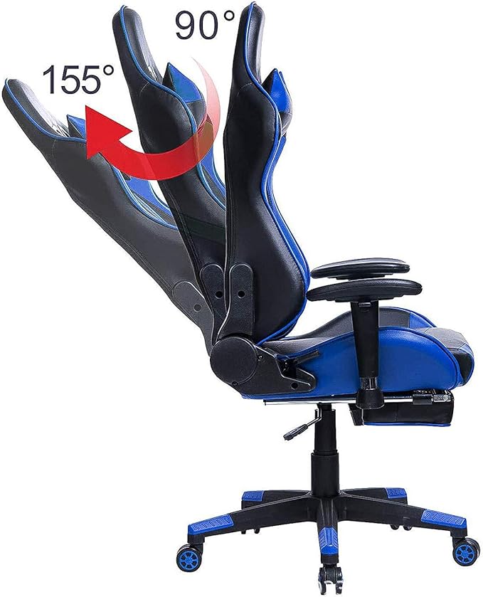 Home Ergonomic Office Chair Ergonomic Computer Chair with Adjustable Height Gaming Chair High Back Adjustable Swivel Video Game Chair with Footrest and Headrest