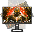 TITAN ARMY 24.5 Inch 240Hz 1440p Gaming MonitorQHD 2560 x 1440p Fast IPS 1ms GTGAdaptive Sync126% sRGBHDR10Low Blue Light VESA 100x100HDMI 2.0 DisplayPort 1.4 Vertical Gaming Monitor P2510S