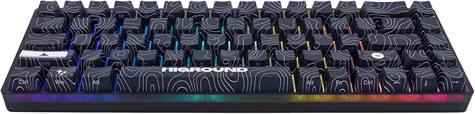 Higround Trailhead 65% Mechanical USB Wired Gaming Keyboard TTC Linear Custom Switches Programable RGB Hot-Swappable Deep Thock Creamy Sounding PC Keyboard Pre-lubed (BLACKICE)