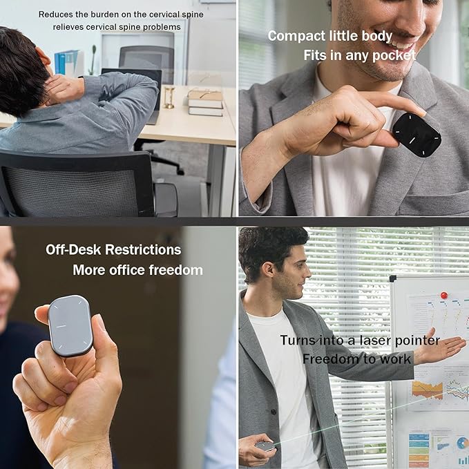 Cheerdots2 Bluetooth Detachable Air Mouse Touchpad Mouse &amp Wireless Presenter Voice Control and Laser Pointer – Detachable Perfect for Mac &amp Windows (CHP04 Recording)