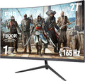 27 1440P QHD Curved Gaming Monitor – 165Hz 1ms 1800R Curve FreeSync/G-Sync Compatible Eye Protection Slim Bezel HDMI/DP Ports Height Adjustable VESA Stand