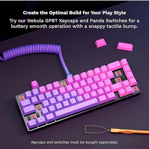 GLORIOUS Gaming GMMK 2 Compact 65% Barebones (Frame Only) - Mechanical Gaming Keyboard Frame Compact TKL Size (65%) Aluminium Customisable Per Key RGB American QWERTY Layout - White