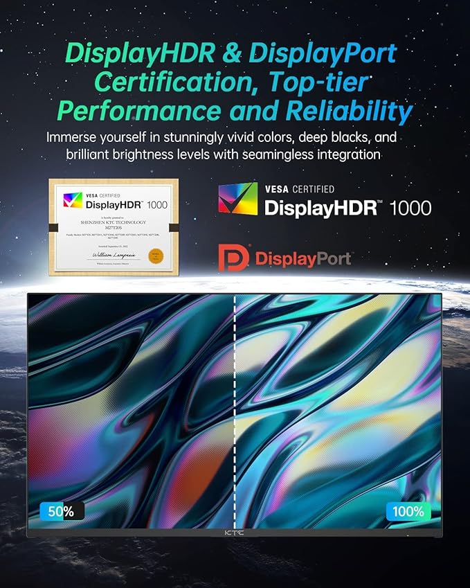 KTC 27 inch Computer Monitors (4K 165Hz MiniLED)