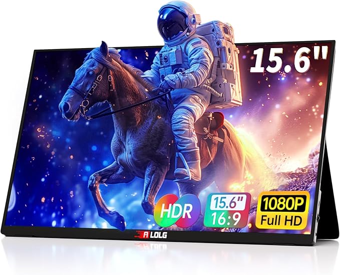 15.6''Portable Monitor for latop 2K FHD 60HZ Laptop Monitor ScreenUSB-C and HDMI Inputs Ultra-Slim IPS Panel with HDR and Premium Smart Cover &amp Speakers for LaptopPCPhonePS4/5SwitchMacXbo
