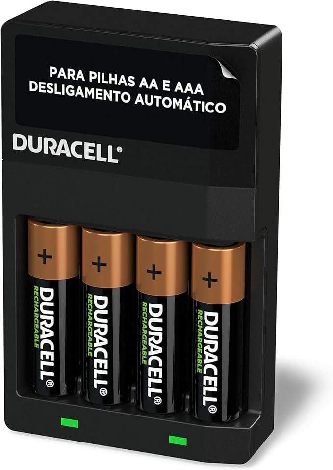 DURACELL - AA and AAA Rechargeable Battery Charger with 4 AA Batteries