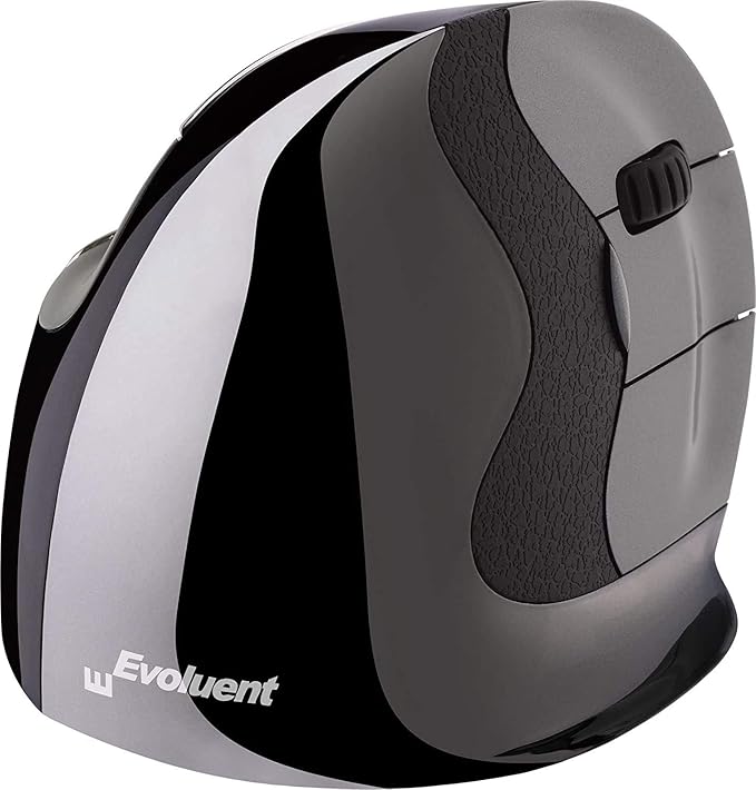 Evoluent Mouse VMDLW - VerticalMouse D Right Hand Ergonomic Design Evoluent Vertical Mouse D Large with Wireless Connection for Laptop and PC Plus Jestik Microfiber Cloth