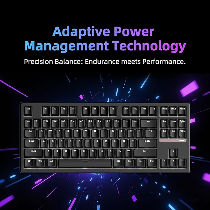 FE87 V2 Wired TKL Layout Mechanical Keyboard Support SODC Gasket Structure Hot Swappable Gaming Keyboard (Black/Twilight Smoke Switch)