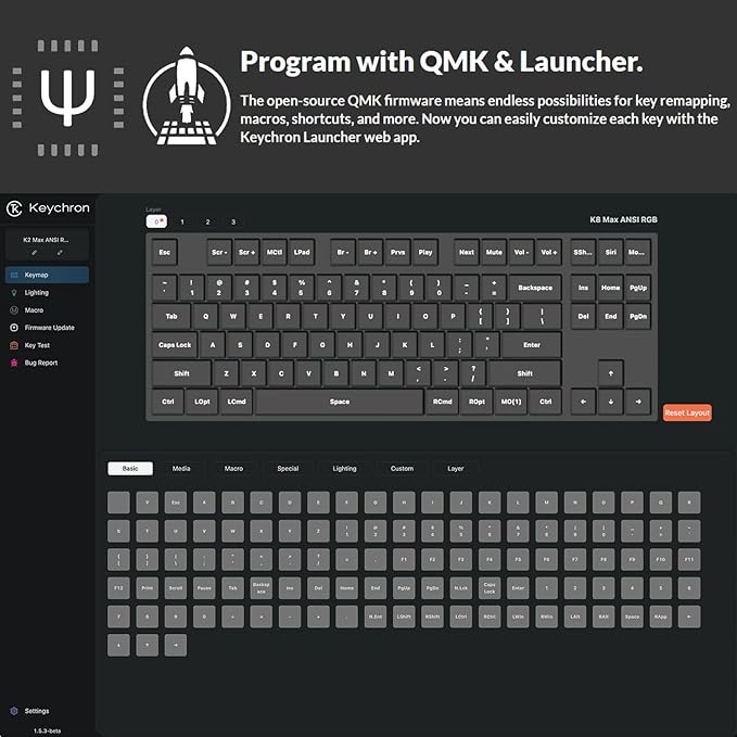 Keychron K8 Max QMK Wireless Custom Mechanical Keyboard Hot Swappable TKL 80% Layout Bluetooth/2.4G/USB-C Programmable Aluminum Frame Super Banana Switch NKRO Gaming Keyboard for Mac/Windows