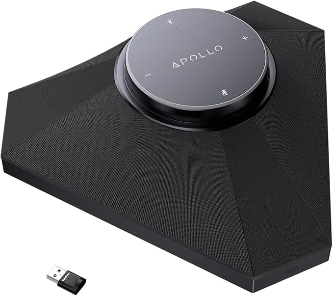 Conference Speaker and Microphone Noise Reduction 360° Voice Pickup AI Noise Reduction USB/Bluetooth 10W Powerful Speakerphone w/Daisy Chain for 20 People Large Call Meeting for Zoom Teams