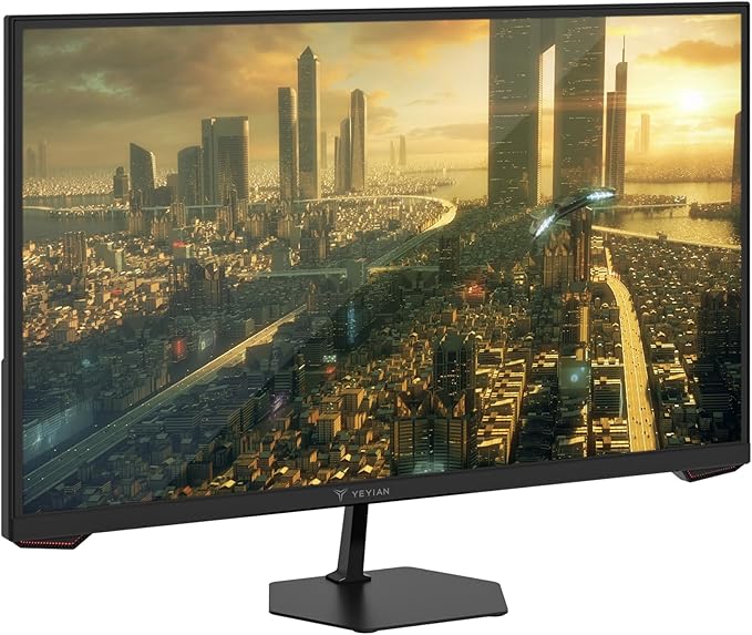 YEYIAN 27” Gaming Monitor 1080p FHD 180Hz Fast IPS 1ms Response 97% sRGB HDR10 FreeSync &amp G‑Sync Compatible Ultra‑Slim Bezel HDMI 2.0 + DP 1.4 178° Wide View Tilt Adjustable