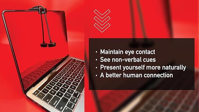 Center Cam V2 Middle-Screen Webcam - The Original Center Cam - 1080p Plug &amp Play USB Adjustable Webcam for Laptop and Desktop for Home Video Conferences