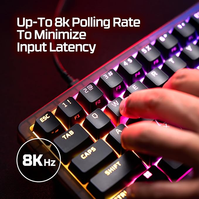 HyperX Origins 2 65 – Gaming Keyboard PC Swappable Housing Hotswap Switches High Profile 65% Layout 8k Polling Adjustable Angle Mechanical Switches