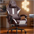 GTPLAYER Gaming Chair with Foot Rest &amp Pocket Spring Cushion Ergonomic High Back Computer Desk Chair with Headrest &amp Lumbar Support for Back Pain Relief Breathable Fabric Brown