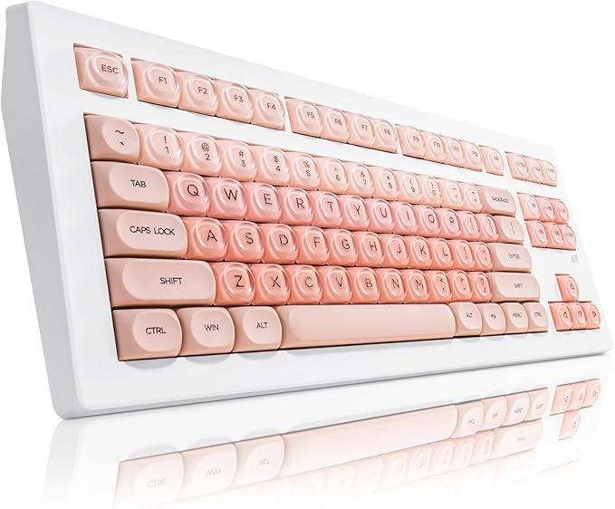 ZORNHER CG870 Foundation Mechanical Keyboard80% Pink Creamy Keyboard WirelessGaming Keyboard CuteJelly MOA Profile Round KeycapsCreamy Sounding Linear SwitchesPC Gaming