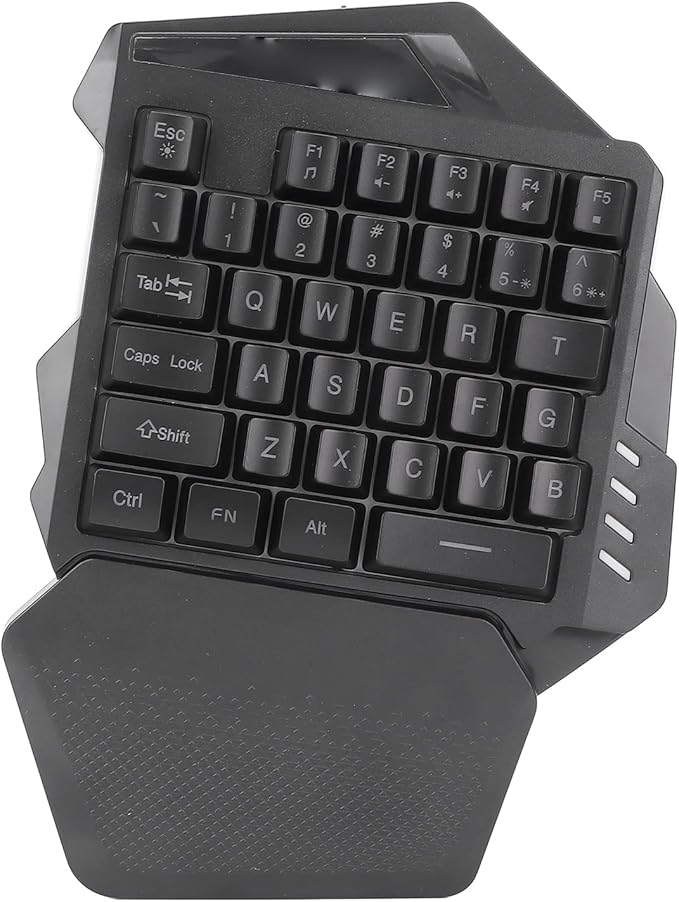 One Handed RGB Mechanical Gaming Keyboard 35 Keys Type C Professional Gaming Keypad 2.4G Wire Less RGB Lighting ABS 35 Keys Gaming Keyboard Ergonomic for Computer 2000mAh
