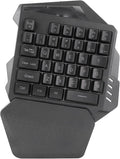 One Handed RGB Mechanical Gaming Keyboard 35 Keys Type C Professional Gaming Keypad 2.4G Wire Less RGB Lighting ABS 35 Keys Gaming Keyboard Ergonomic for Computer 2000mAh