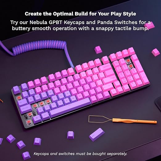 GLORIOUS Gaming GMMK 2 Full Size (96%) Barebones (Frame Only) - Mechanical Gaming Keyboard Frame Full Size (96%) Aluminium Customisable Per Key RGB American QWERTY Layout - Pink