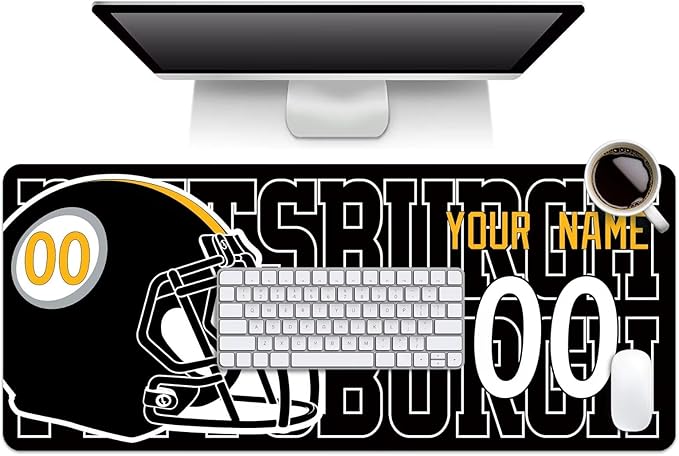 ANTKING Pittsburgh Mouse Pad for Men Women Youth Gifts Custom Name and Number Desk Pad