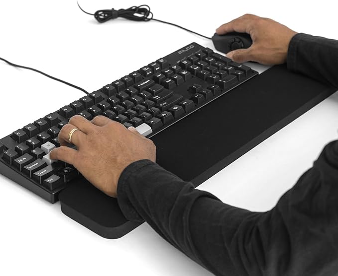 GRIFITI Fat Wrist Pad 24 x 4 x 0.75 Inch Computer or Mechanical Keyboard &amp Mousepad Wrists Rest Keyboards Mouse Trackball or Trackpad Ergonomic Mousepad Support Large Hand Rests Typing Pads