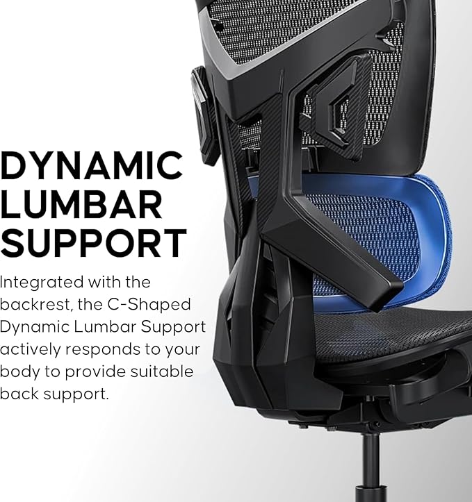 Anda Seat X-Air Ergonomic Gaming Chair - Breathable All-Mesh Office Chair with 4D Adjustable Armrests Lumbar Support &amp Headrest - 265 lbs Max Space Black