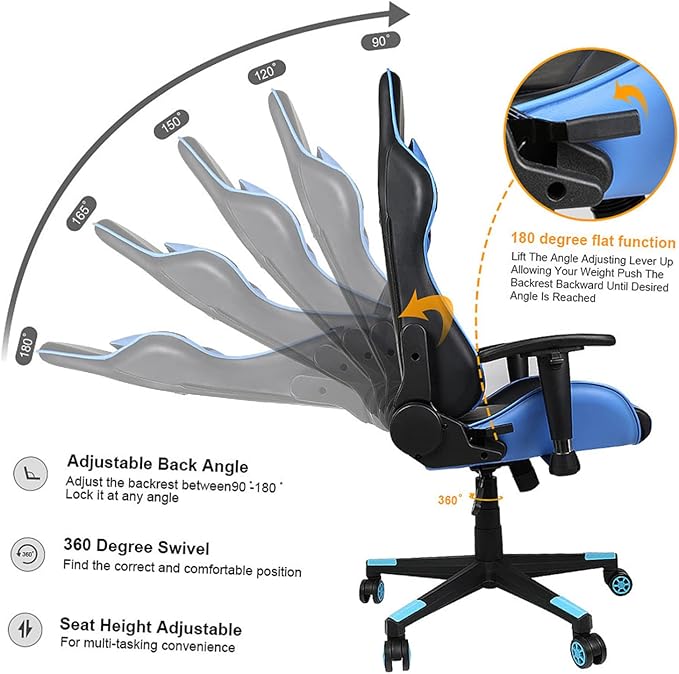 6 Pcs Chair Regulators Multi Angle Adjusters for Gaming Chairs Black Plastic and Iron Accessories Easy to Use and Clean