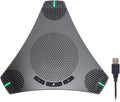 Conference Speaker and Microphone 360° Omnidirectional USB Speakerphone Microphone with USB Hub Noise Reduction/Echo Cancellation Computer Microphone for 8-10 People Business Conference Home Office