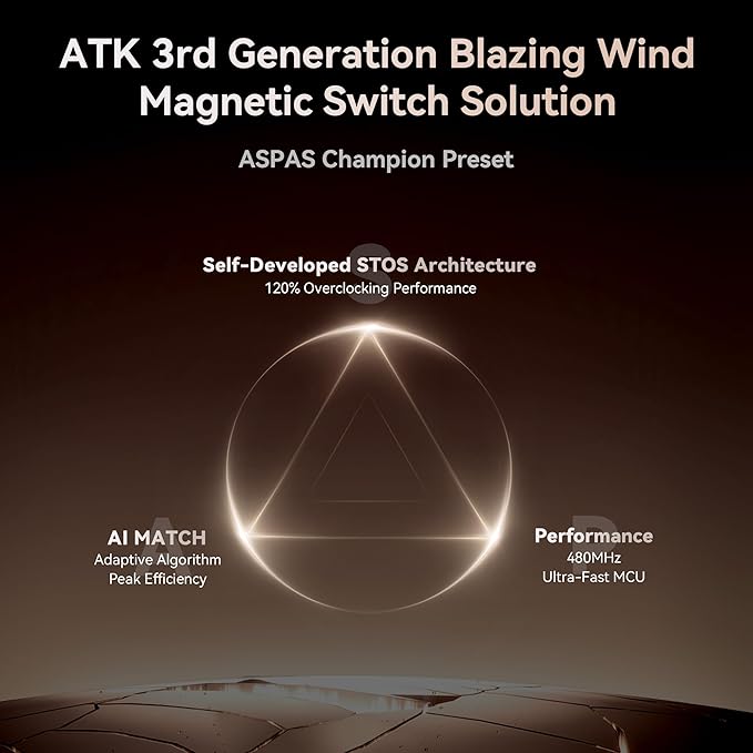 ATK x QK Hex80 HE Magnetic Gaming Keyboard 80% TKL CNC Aluminum Hall-Effect Ti Switches 8 kHz Polling Rapid Trigger RGB Backlight (Sand Gold)