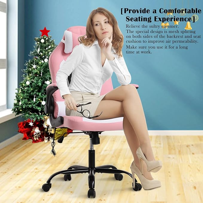 Massage Gaming Chair for Adults PC Chair Silla Gamer Chair Gaming Chair Cheap Game Chair Ergonomic Desk Chair with Headrest Lumbar Support High Back Video Game Chairs for Kids Ages 8-12
