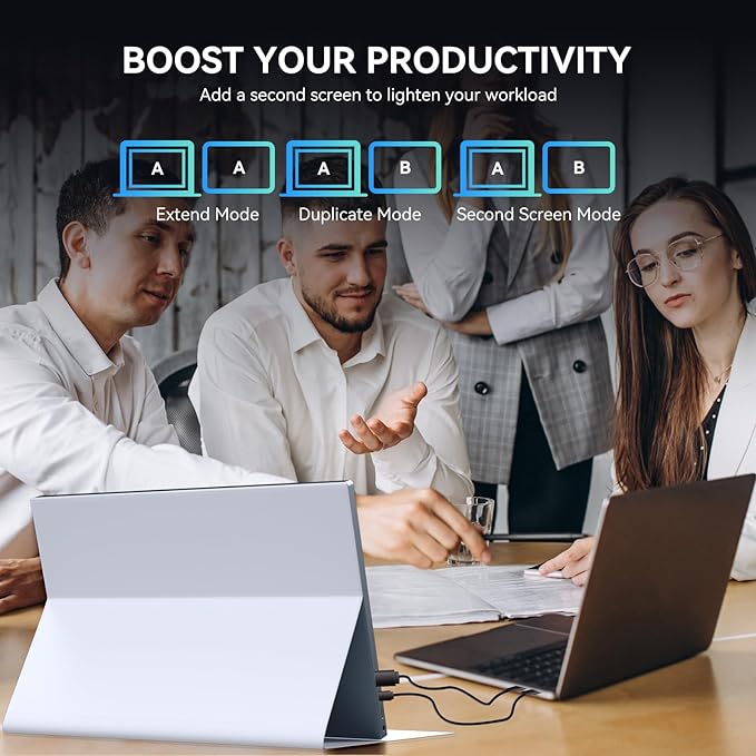 Portable Monitor Touchscreen 16 Inch 1200P Metal Ultra-Thin Portable Display with Leather case and Travel Bag Display HDMI USB C External Display Suitable for Laptop Xbox Switch